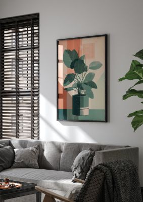 2D Home Plant with Risograph Textures