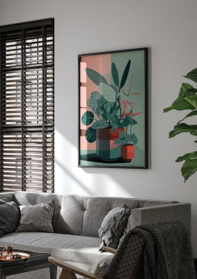 2D Flat House Plant Green Merge