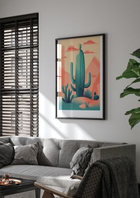 Rothko-Inspired 2D Cactus Design