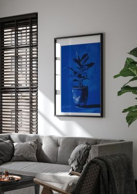 Abstract Plant on Yves Klein Blue