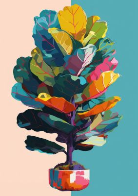 Vibrant Pop Art Fiddle Leaf Fig