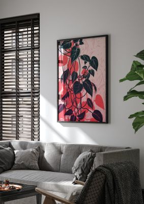 Pothos Vine in Pink Monochrome