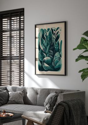 Abstract Snake Plant in Monochrome