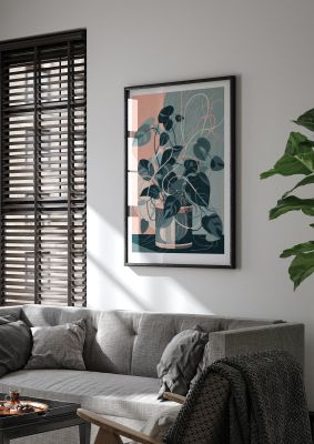 Interlocking Lines Monstera Art