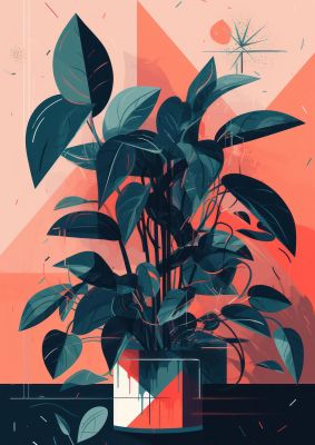 Vibrant Albers-Inspired House Plant
