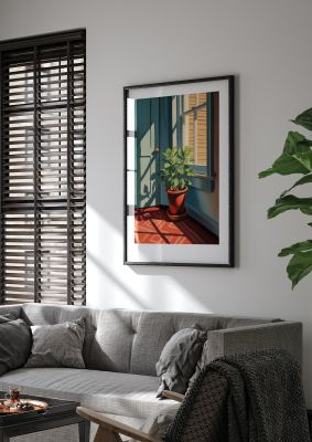 Bright Sunlit House Plant Lithograph