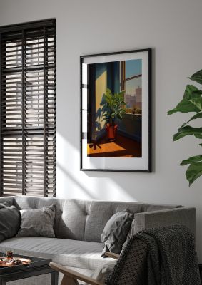 Plant Gazing at City with Bold Shadows