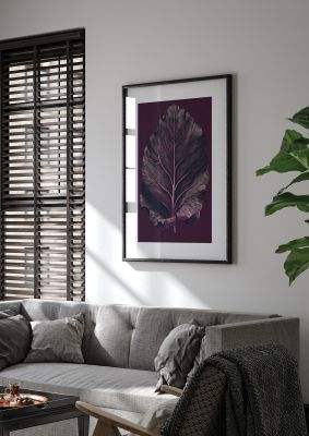 Fiddle Leaf Fig Leaf on Plum Backdrop