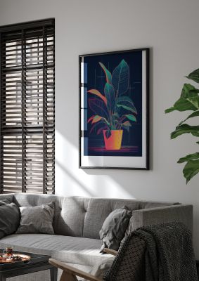 Dan Flavin-Inspired Neon House Plant
