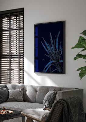 Spider Plant Leaf on Royal Blue