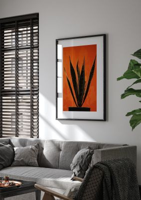 Snake Plants Silhouette on Orange