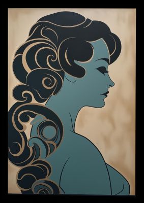 Vintage Ladys Profile in Muted Tones