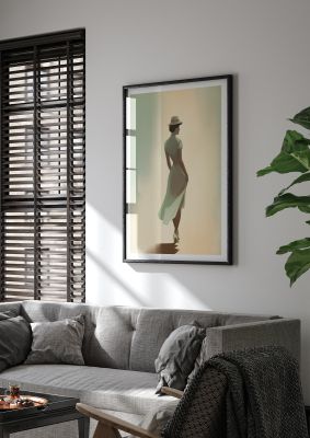 Vintage Woman in Pastel Minimalism