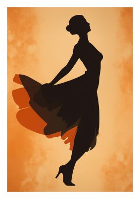 Retro Womans Graceful Dance