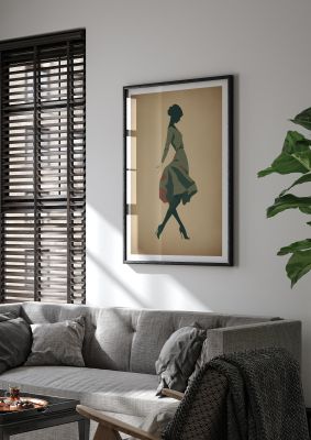 Vintage Woman Silhouette in Minimal Hues