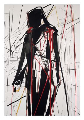 Minimalistic Womans Form in Black Lines