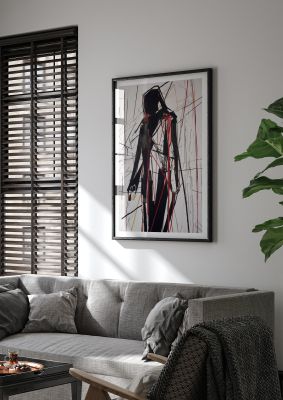 Minimalistic Womans Form in Black Lines