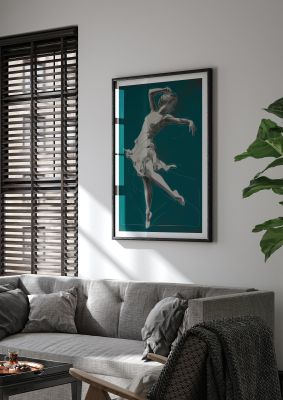 Teal Canvas with Womans Silhouette