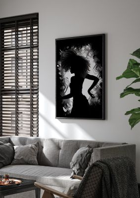 Monochrome Afro-clad Womans Dance