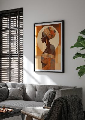 African Womans Form in Earthy Tones