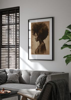 Bold Afro Beauty in Black and White