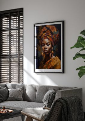 African Goddess in Browns and Golds