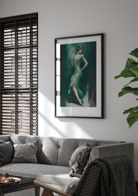 Womans Posture in Graceful Emerald