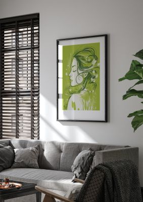 Femininity in Lime Green Strokes