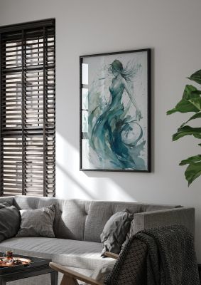 Cool Blues and Greens in Graceful Dance