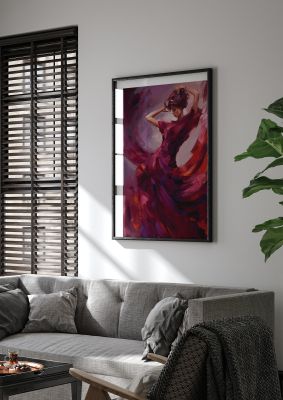 Graceful Dance in Crimson and Purple