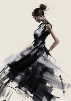 Femininitys Essence in Black on White