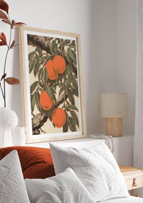 Peach Softness in Woodblock Lines