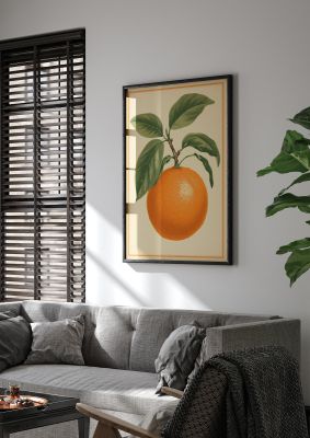 Artistic Orange in Minimalist Woodblock