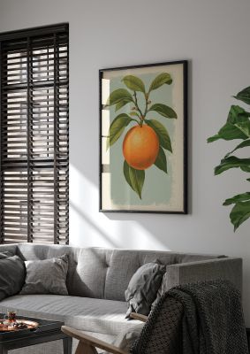 Minimalistic Woodblock Style Orange