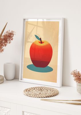 Minimalist Apple Woodblock Print