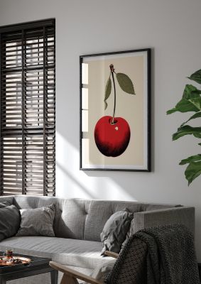 Minimalistic Cherry Woodblock Print