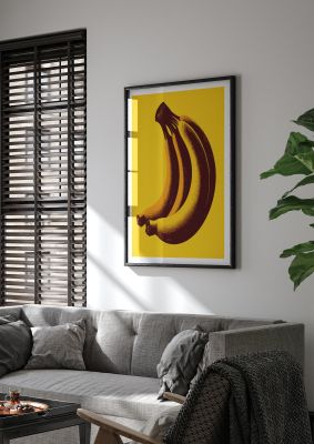 Banana Contour in Risograph Minimalism