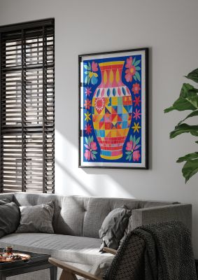 Bold-Shaped Vase Bursting with Color