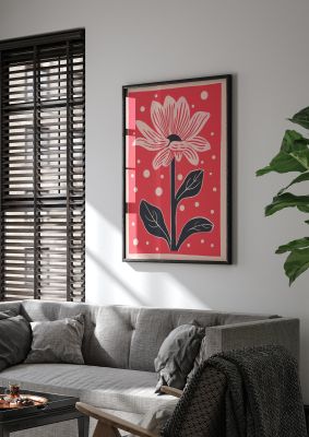 Vase with Vibrant Flowers and Shapes