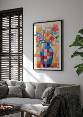Vase with Lively Bouquet of 15
