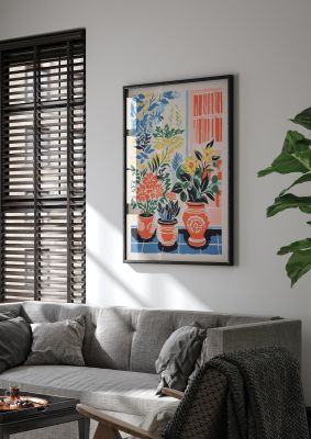 Colorful Vase with Vibrant Blossoms