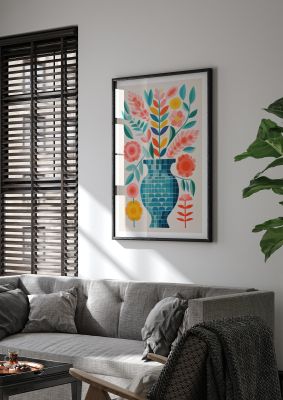 Colorful Vase with Bold Shapes and Hues