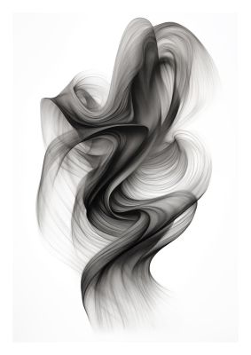 Minimalistic Flowing Black and White Ink Lines