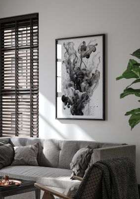 Abstract Monochromatic Oil Artwork with Mood