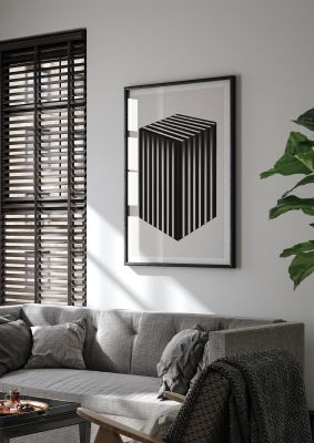Mesmerizing Geometric Black and White Print