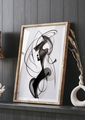 Continuous Line Black and White Sketch