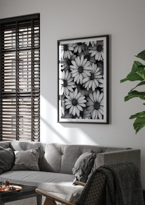 Monochrome Daisy Impressionist Art