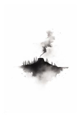 Serene Gradients in Black and White Watercolor