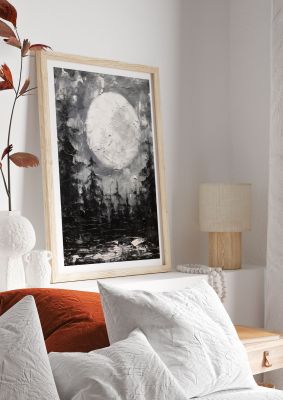Starry Night in Monochromatic Impressionism