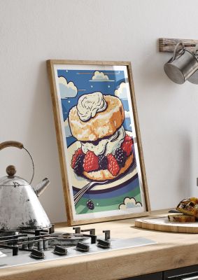British Scone with Clotted Cream Art